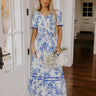 Santorini Bliss Floral Maxi Dress in Blue Image - 1