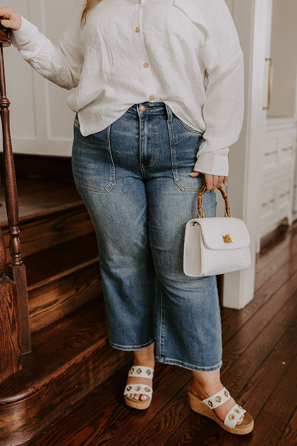 The Josie High Waist Wide Leg Crop Jean Curves Image - 2