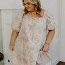Peach Bellini Floral Eyelet Mini Dress Image - 1