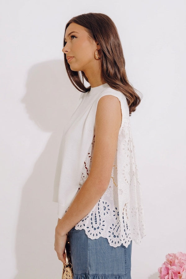 Brunch On The Coast Eyelet Top Image - 2