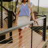 The Alice High Waist Denim Skort in Cream Image - 1