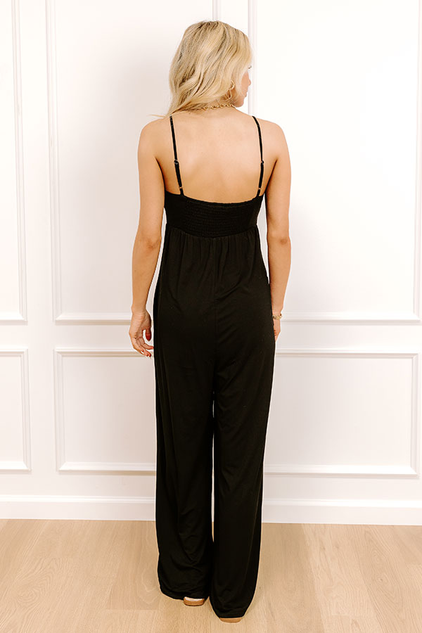 Block Party Ready Wide Leg Jumpsuit in Black Image - 4