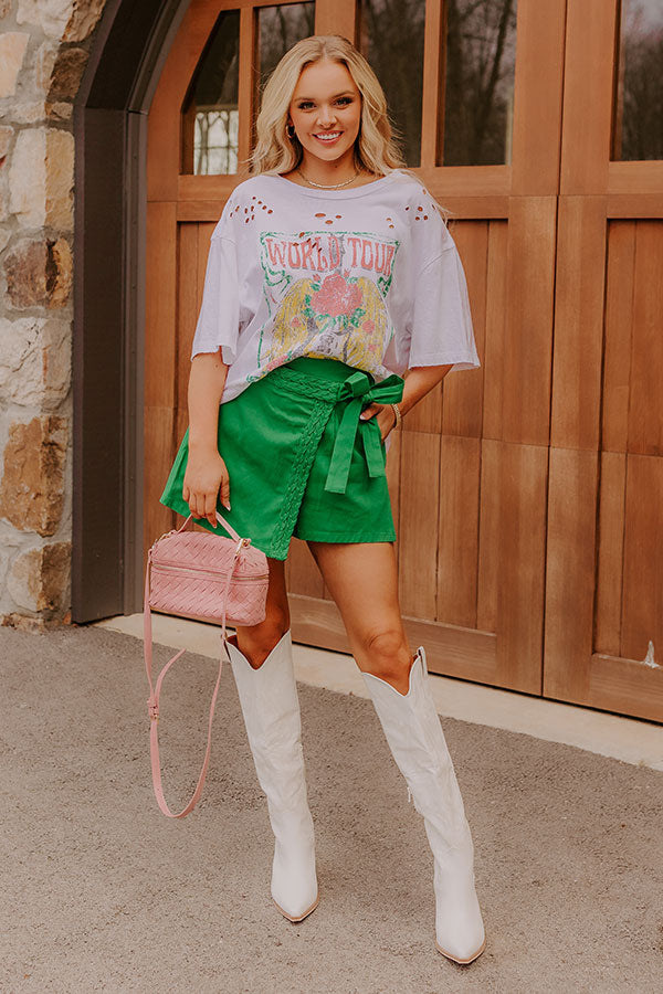 The Ariel High Waist Skort in Green Image - 1