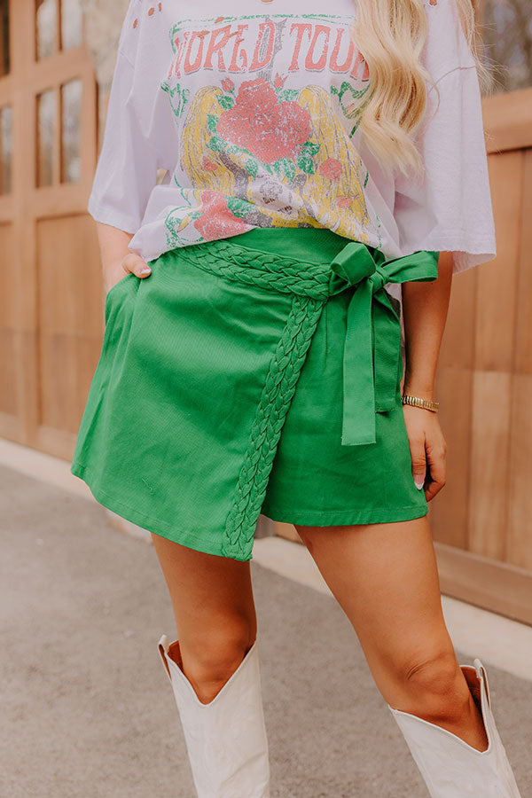 The Ariel High Waist Skort in Green Image - 2
