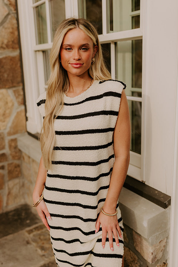 Sunset Sail Knit Midi Dress in Cream Image - 3