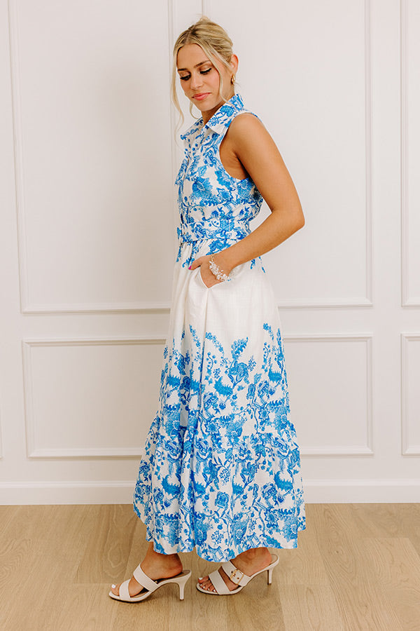 Tea Garden Stroll Floral Midi Dress Image - 4
