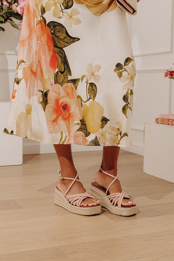 The Kinsley Faux Leather Wedge in Pink Image - 2