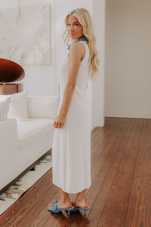 Small Town Bistro Knit Midi Dress in Cream Image - 3