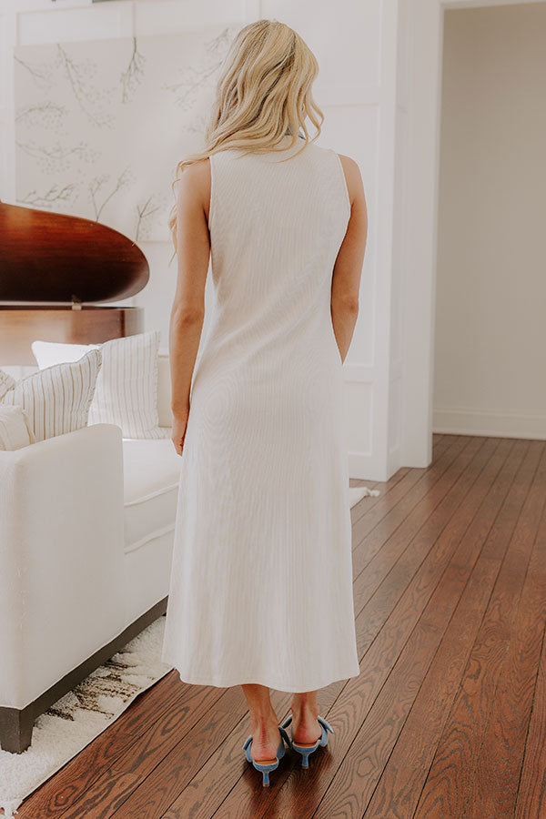 Small Town Bistro Knit Midi Dress in Cream Image - 4