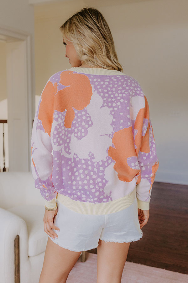 Wait And Smile Floral Sweater In Dusty Purple Image - 4