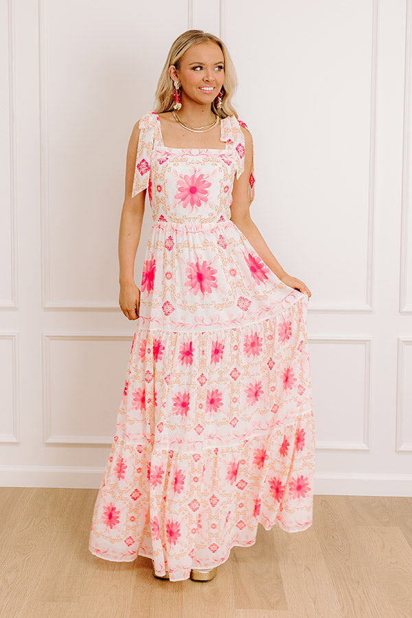 Garden Gala Floral Maxi Dress in Pink