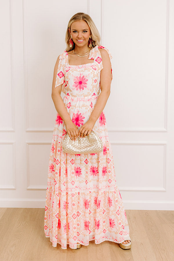 Garden Gala Floral Maxi Dress in Pink Image - 4