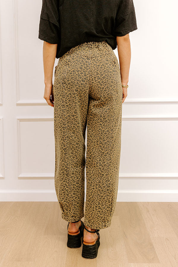 The Aliyah Midrise Leopard Barrel Jean Image - 5