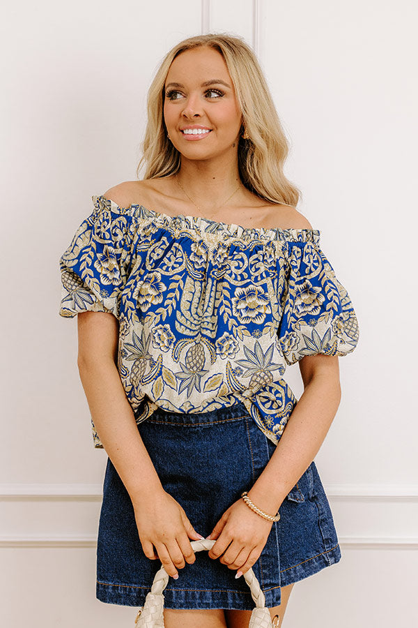 Charming Glance Off Shoulder Floral Top Image - 2