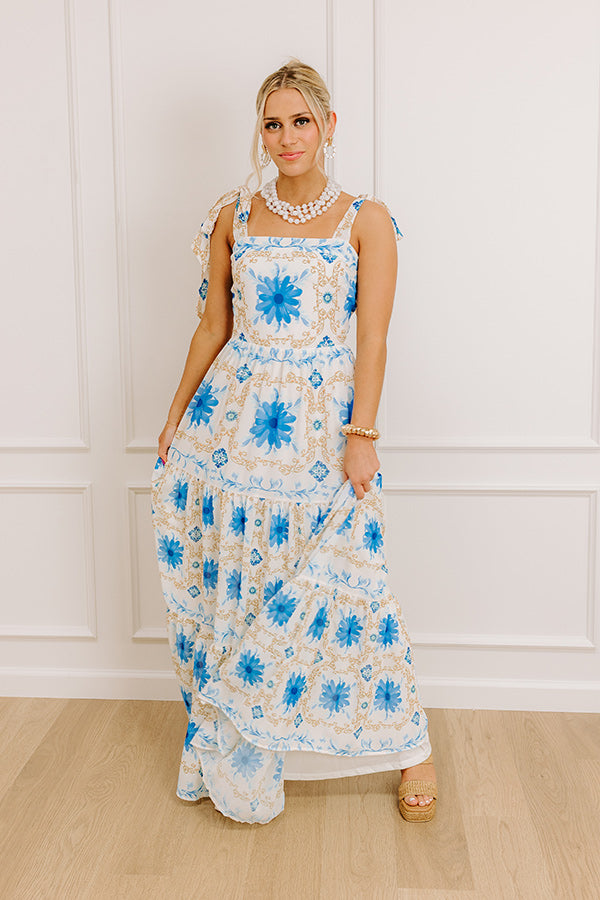 Garden Gala Floral Maxi Dress in Blue Image - 3