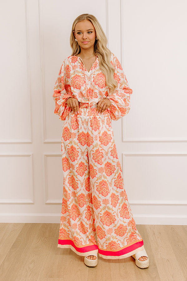 Mimosas On The Patio High Waist Wide Leg Pants Image - 2