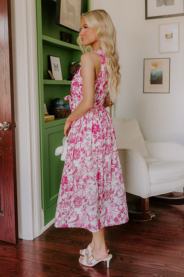 French Courtyard Floral Midi Dress Image - 3