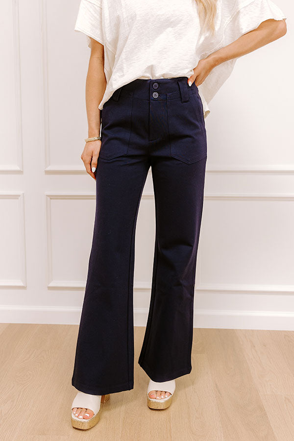 The Diana High Waist Flares in Navy Image - 1