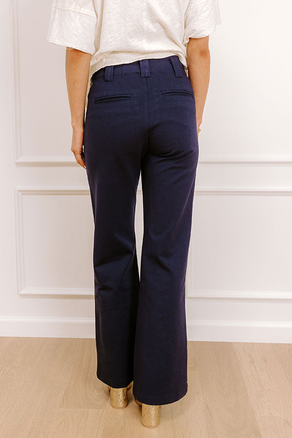 The Diana High Waist Flares in Navy Image - 4