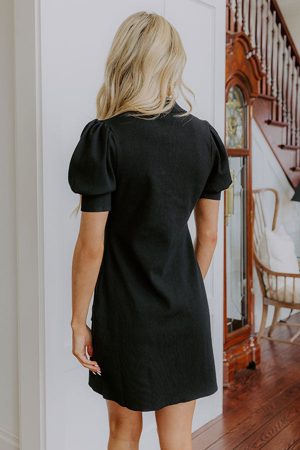 Vino On The Patio Knit Mini Dress in Black Image - 5