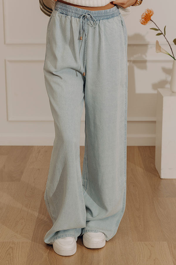 Breezy Bay High Waist Chambray Wide Leg Pants Image - 1