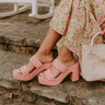 Gem Woven Platform Heel in Pink Image - 1