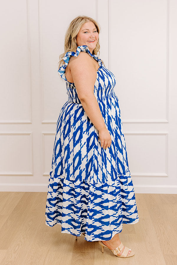 Brunch In Capri Smocked Midi Dress Curves Image - 3