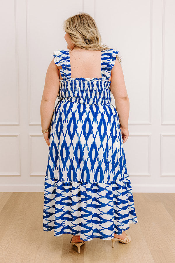 Brunch In Capri Smocked Midi Dress Curves Image - 5