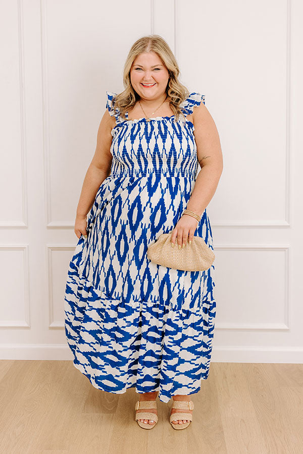 Brunch In Capri Smocked Midi Dress Curves Image - 1