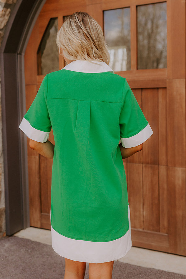 Country Club Brunch Mini Dress in Kelly Green Image - 5