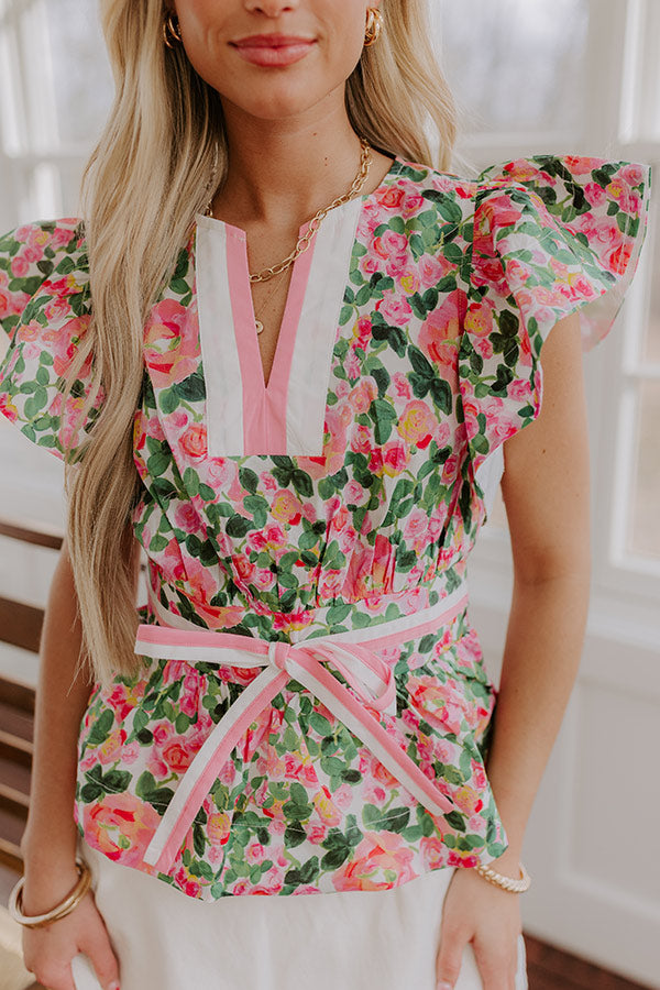 Rose Garden Dreaming Peplum Top Image - 2