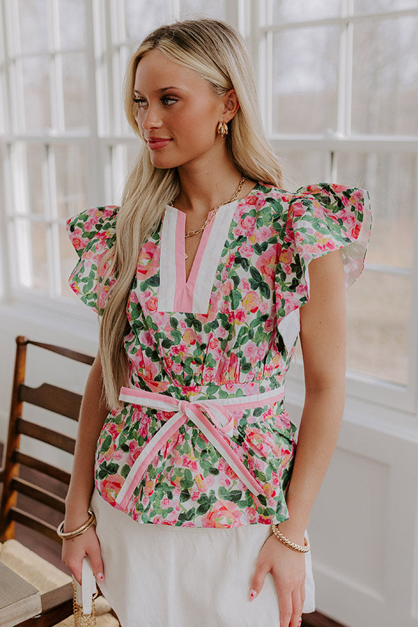 Rose Garden Dreaming Peplum Top Image - 4