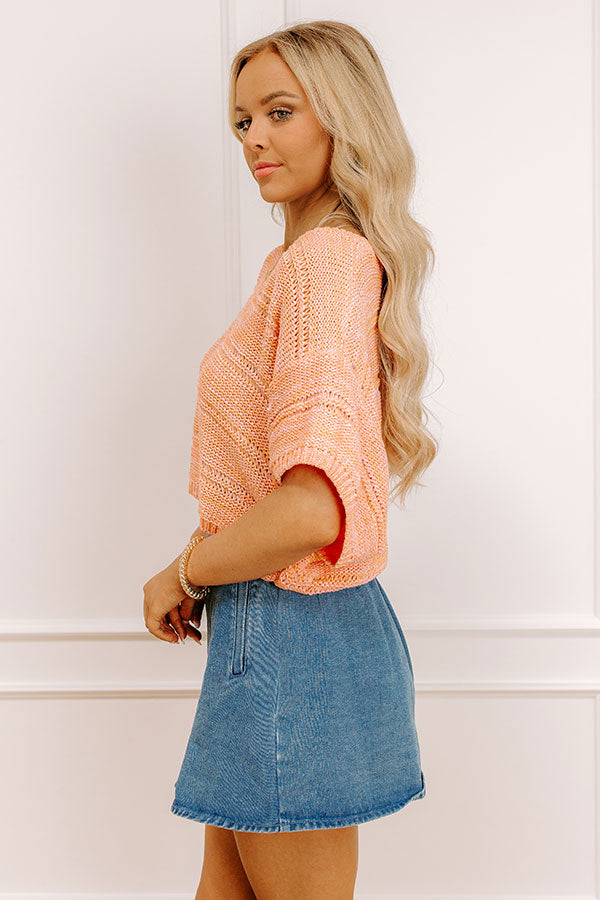 Sorbet On The Patio Knit Top in Coral Image - 4