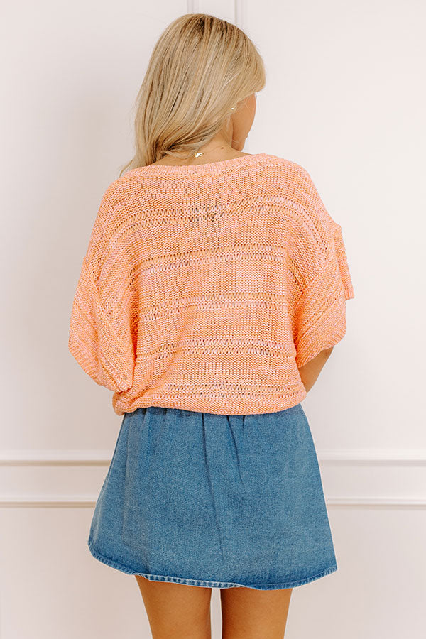 Sorbet On The Patio Knit Top in Coral Image - 5