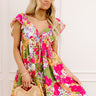 Garden Serenade Floral Mini Dress in Sangria Image - 1