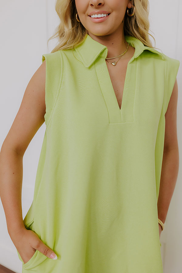 Coastal Dreamer Mini Dress in Lime Punch Image - 3