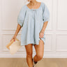 Sweetest Smile Denim Romper in Light Wash Image - 1
