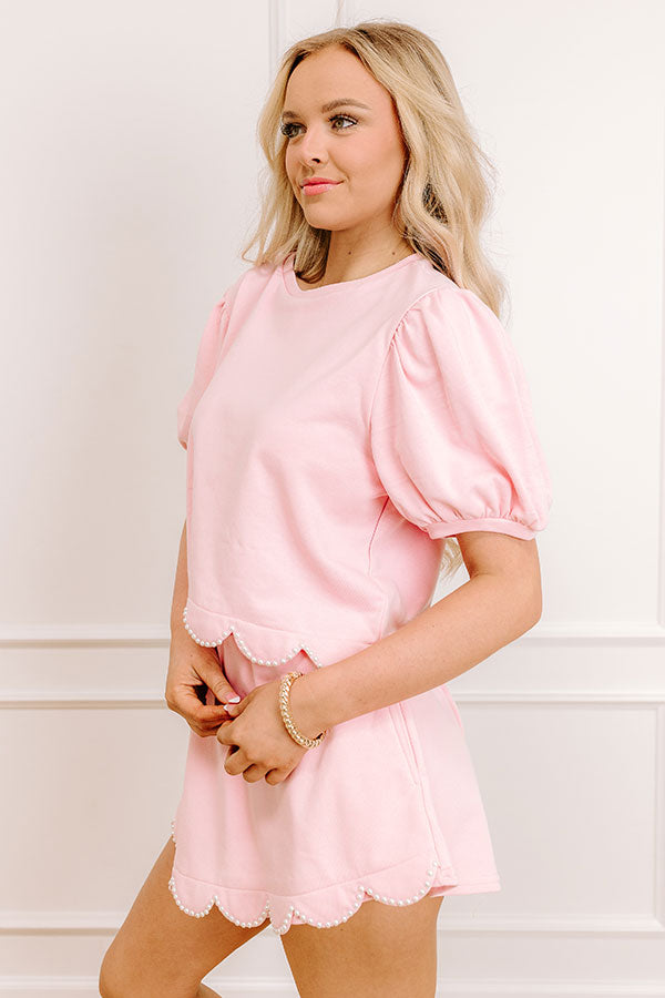 Casual Outing Pearl Embellished Top in Pink Image - 4