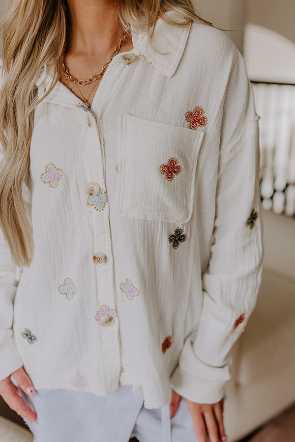 Tucson Sunsets Floral Embroidered Lightweight Jacket Image - 2
