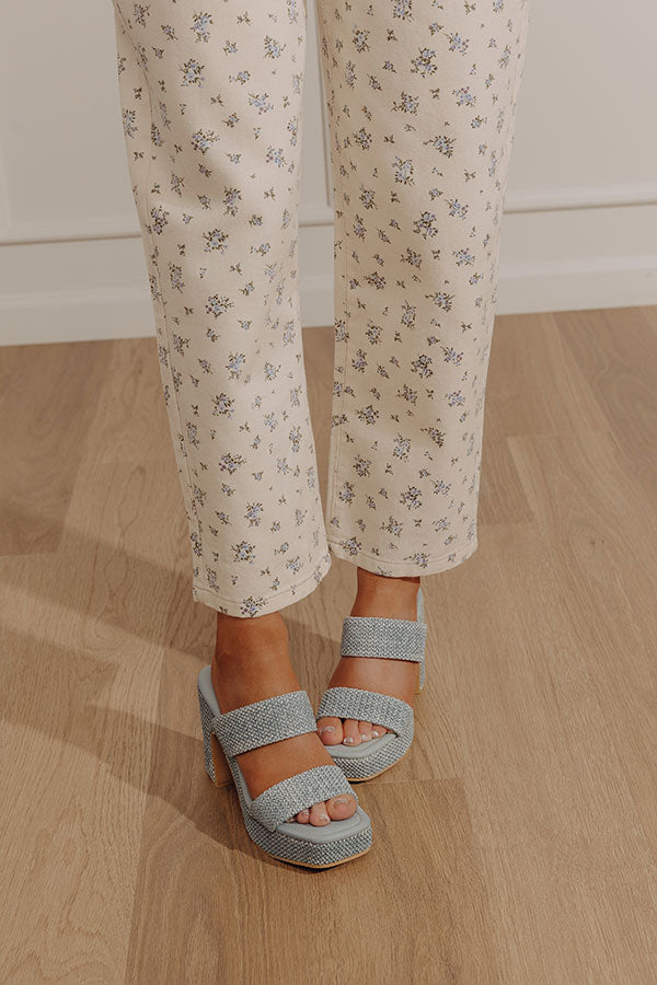 Gem Woven Platform Heel in Light Blue Image - 5