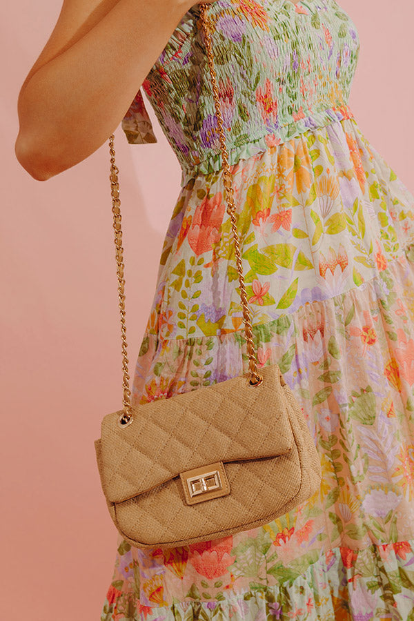 Daisy Woven Purse in Khaki