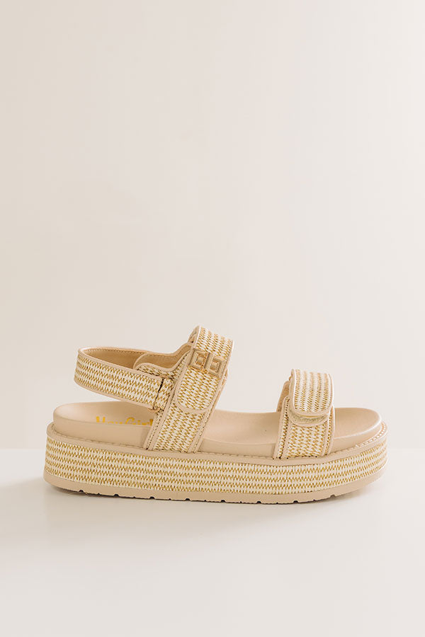 Go For It Raffia Woven Sandal