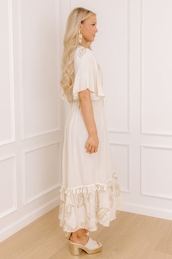 Travel To Tulum Embroidered Midi Dress Image - 5
