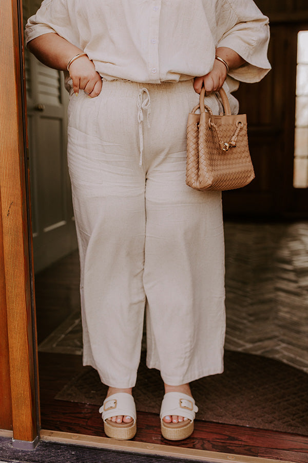 Coastal Town High Waist Linen-Blend Pants Curves Image - 2