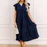 Sunny Spritzer Tiered Midi Dress in Navy Image - 1