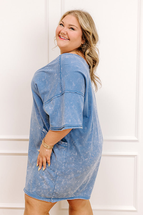 Easy To Style Vintage Wash Romper in Blue Curves Image - 4