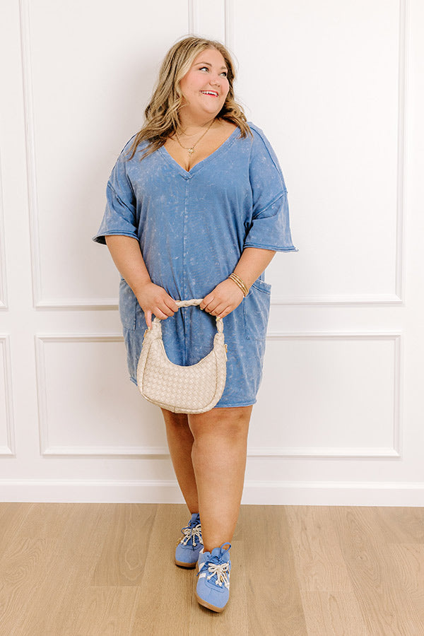 Easy To Style Vintage Wash Romper in Blue Curves Image - 2