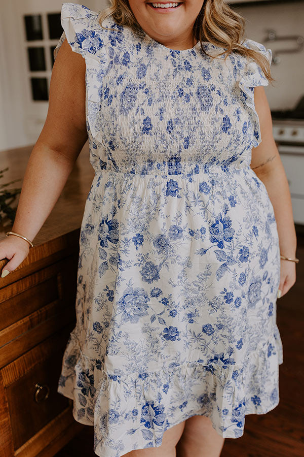 Whimsical Daydream Floral Smocked Mini Dress Curves Image - 2