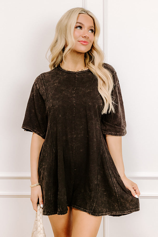 Casual Convo Vintage Wash Romper in Vintage Black Image - 2