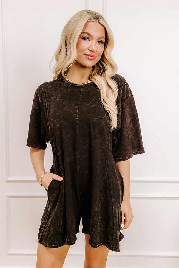 Casual Convo Vintage Wash Romper in Vintage Black Image - 4